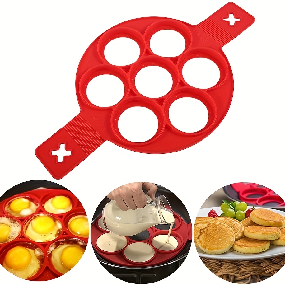 1 Stk. Express-Pfannkuchenmacher Pfannkuchenform Silikon Kuchen Form Wiederverwendbar Silikon Omeletteform (Rot) für Hotels/Kommerziell 2