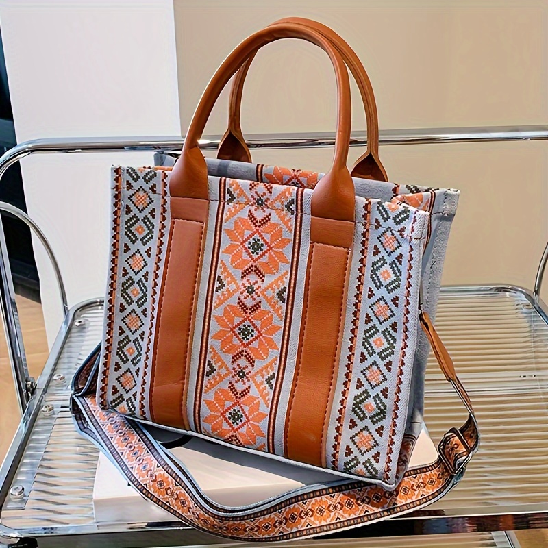 Vintage Ethnic Style Tote Bag Retro Crossbody Bag Women s Temu