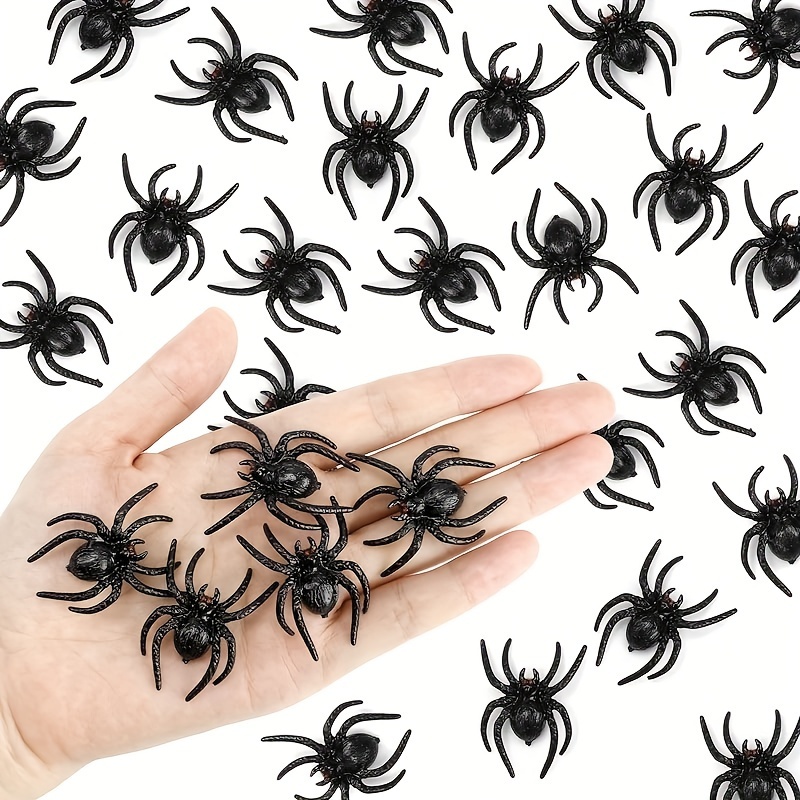 Sachet 12 araignées 4 à 6 cm - Halloween pas cher