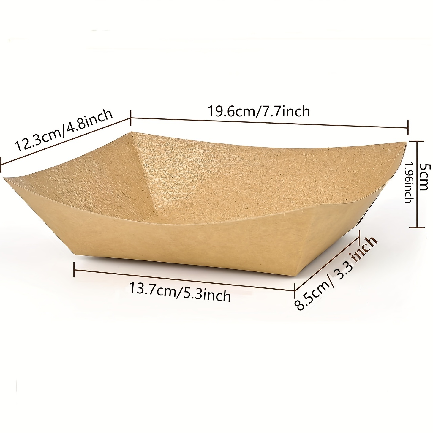 Stock Your Home [250 Pack] Extra Large Disposable Brown Kraft Paper Food  Trays, 3-Lb Concession Tray, Serving Boats for Party Snacks, Taco Bar