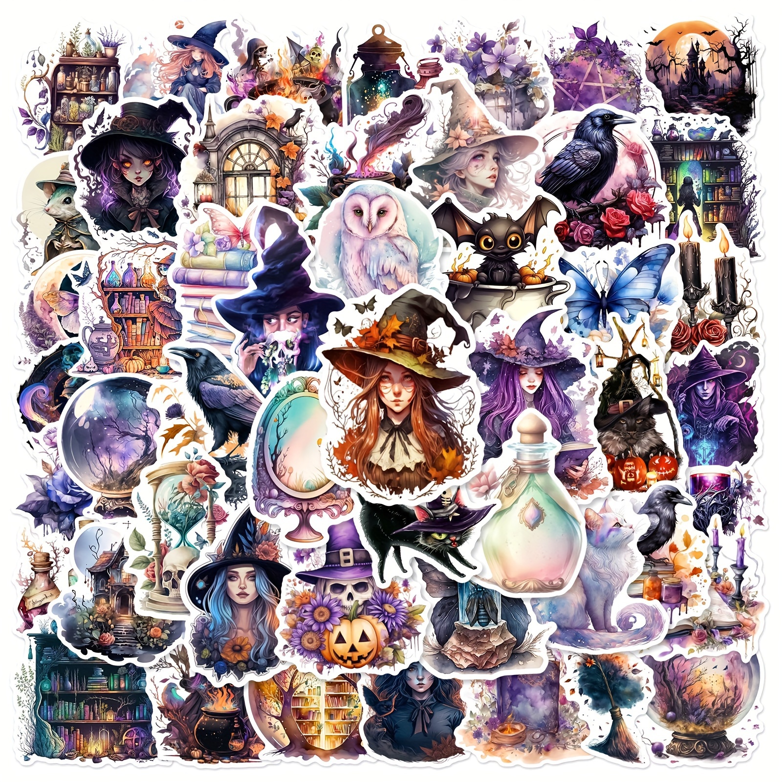 200Pcs Witchy Stickers,SLAPAFLIFE Waterproof Stickers for Water  Bottles,Unique and Enchanting Water Bottle Stickers for Adults