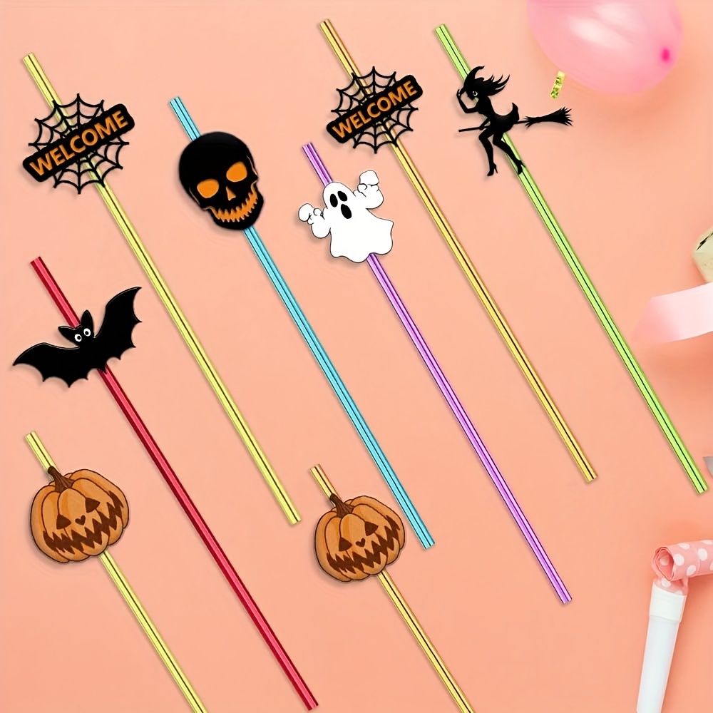 24pcs Halloween Decoration Straw Toppers