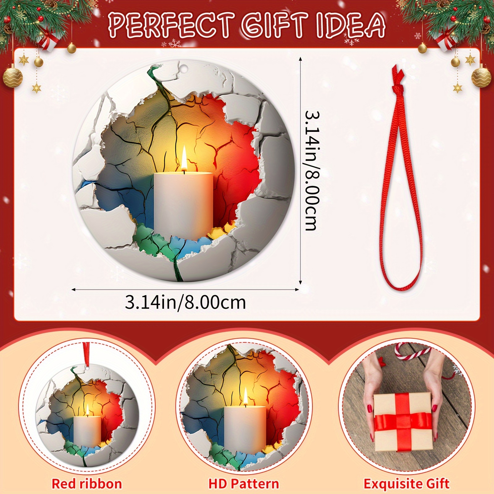 2d Christmas Theme Ornaments Decoration Hanging - Temu