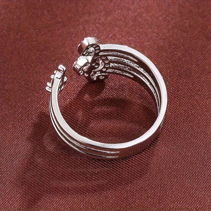 French Open Musical Note Ring Synthetic Zircon & Copper