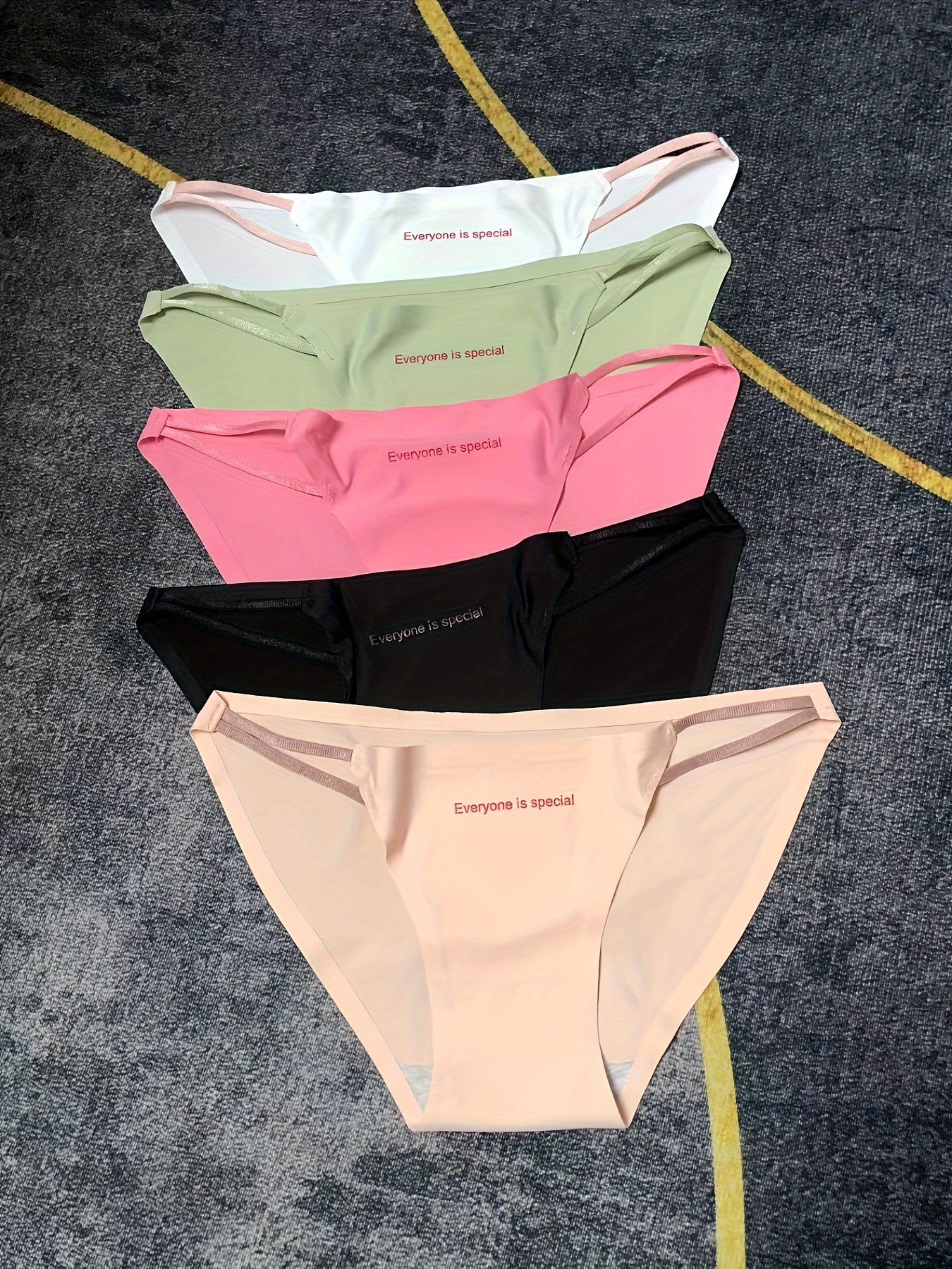 Slogan Print Low Waist Briefs, Comfy & Breathable Stretchy Intimates  Panties, Women's Lingerie & Underwear