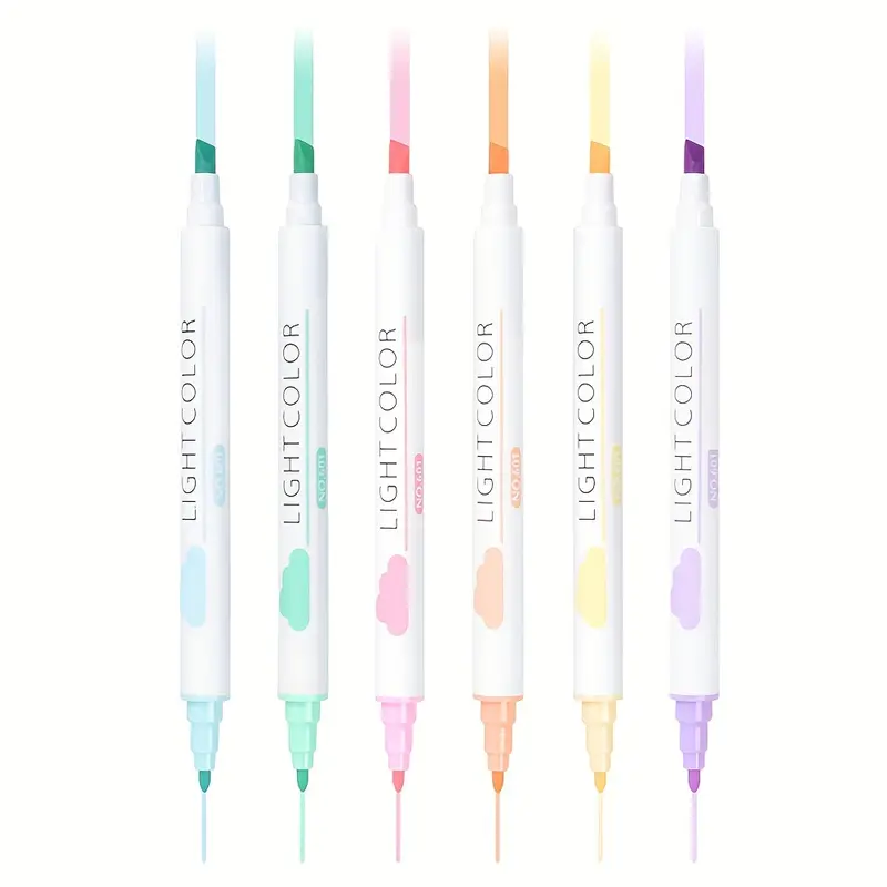 Dual Tips Cute Highlighters, Eye-Care Assorted Pastel Colors, No Bleed  Bible Highlighter Dry Fast Markers, Perfect For School, College, Office,  Journa