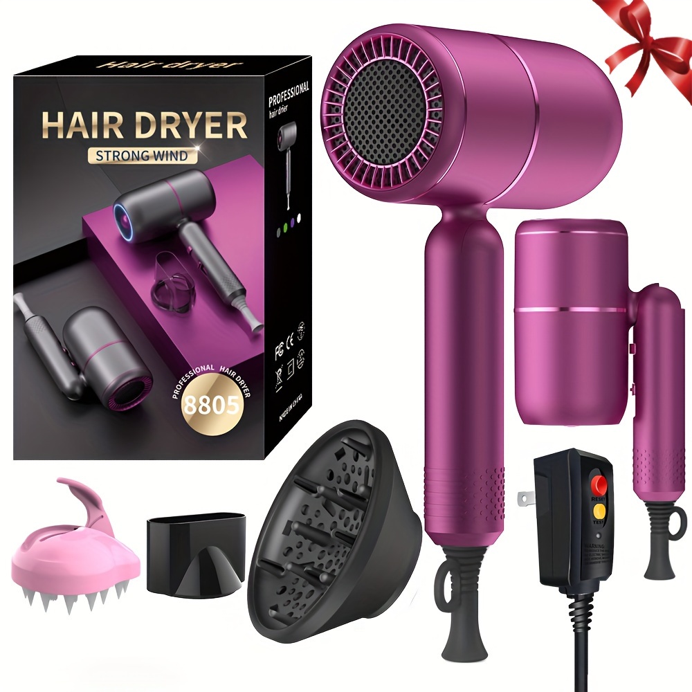 Secador de pelo, secador de pelo de 1875 W, secador de pelo iónico con  difusor y concentrador, secador de pelo ligero y de bajo ruido de secado  rápido