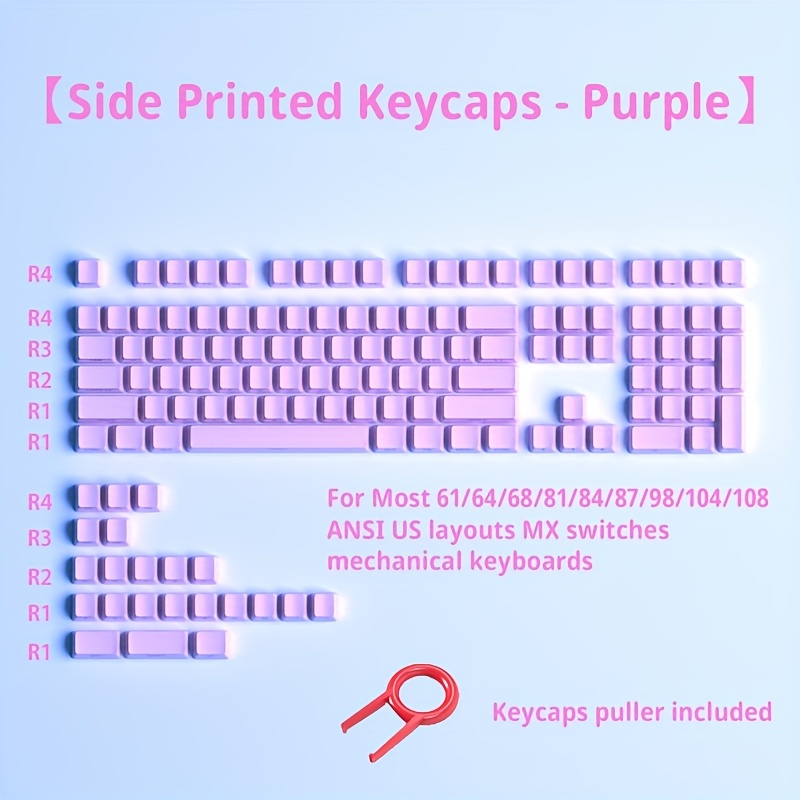 Pink Gradient Keycaps, PBT, Backlit, 104 Key, US Layout