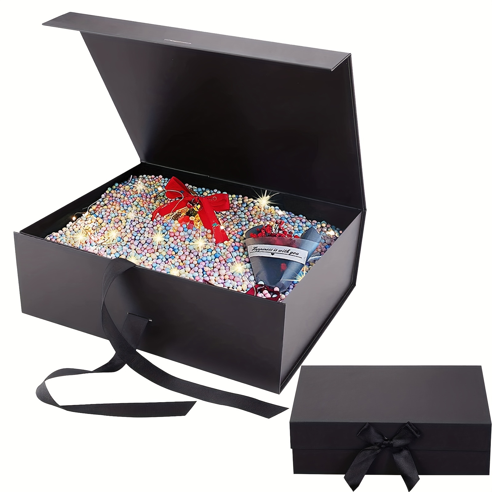 Luxury Black Foldable Magnetic Gift Box - Luxury Wedding