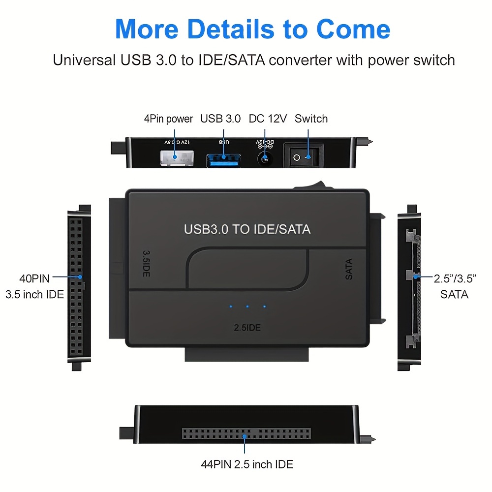 Acheter Câble adaptateur de convertisseur de disque dur USB 2.0 vers IDE/SATA  2.5 3.5, nouveau