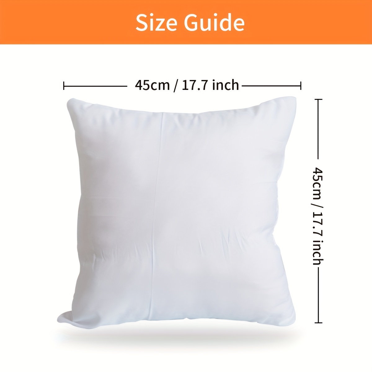 Pillow Insert 18 X 18 Inch 45cm X 45cm Polyester Fill Square White 