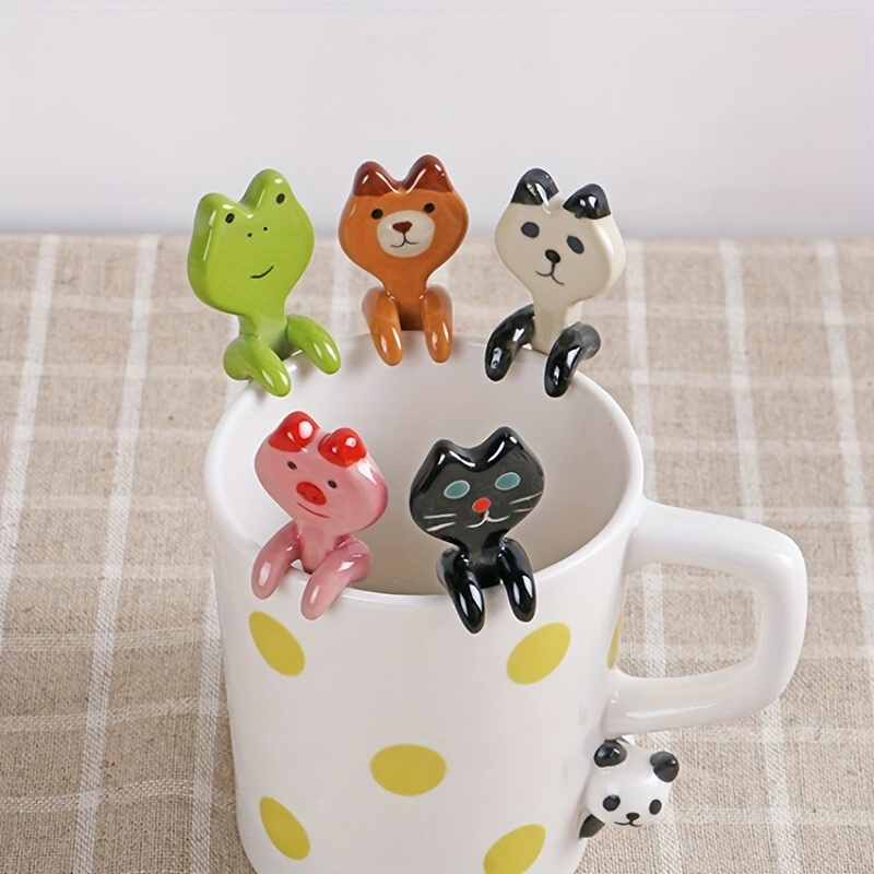 1pc Creative Ceramic Tableware Cartoon Spoon Household Cute Animal