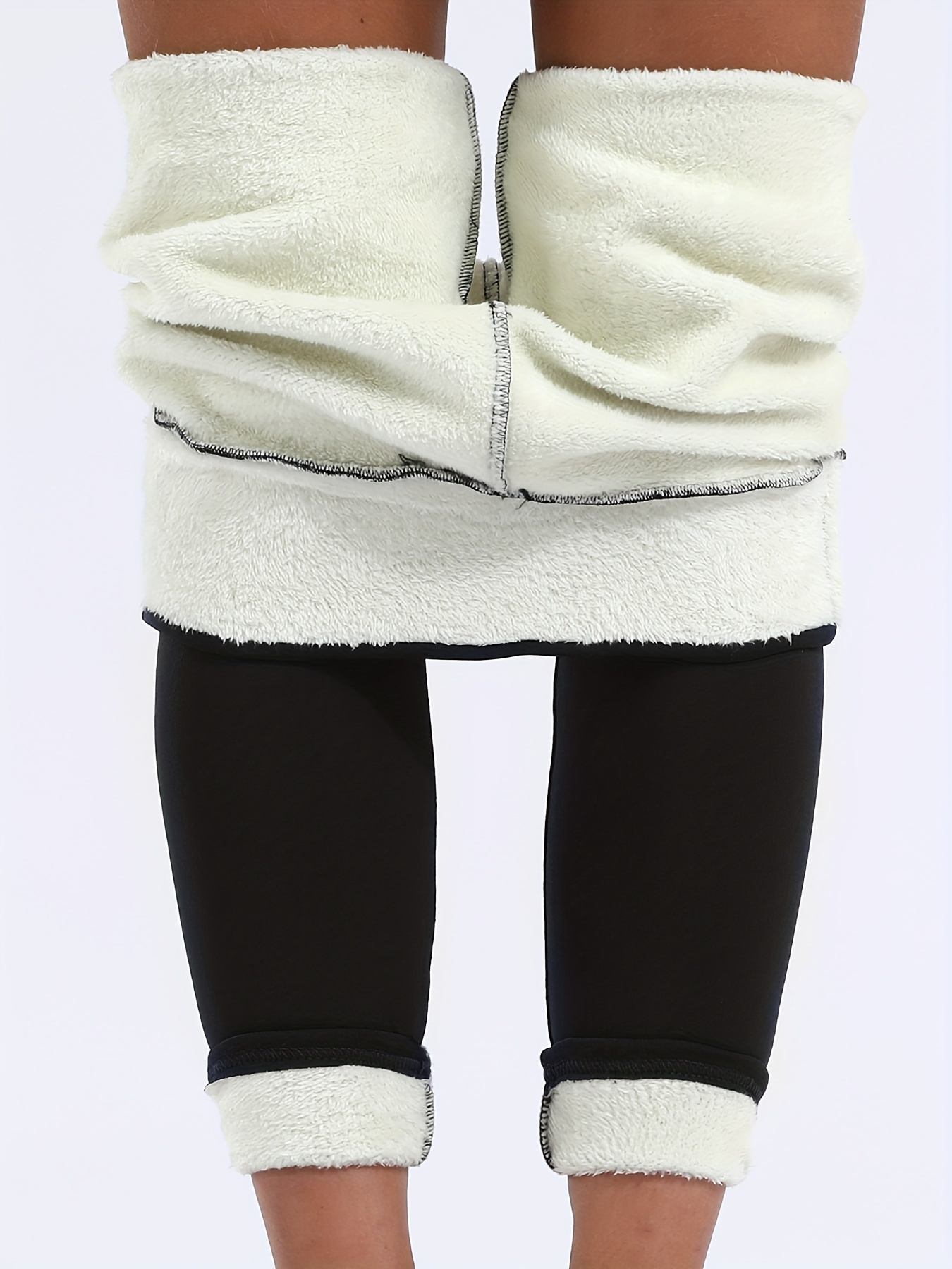 Fleece Lined Leggings Pockets Women Thermal Warm Workout - Temu