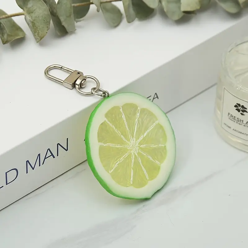New Creative Fruit Small Fresh Lemon Keychain Bag Hanging Accessories,Temu