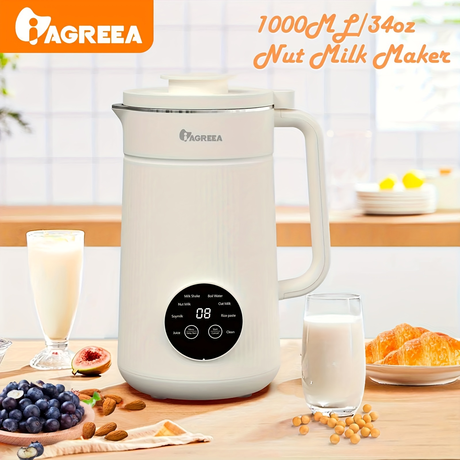 34oz/1000ml Heavy-Duty Blender - Make Delicious Soy Milk, Nut Milk, Coffee  Juice & More!