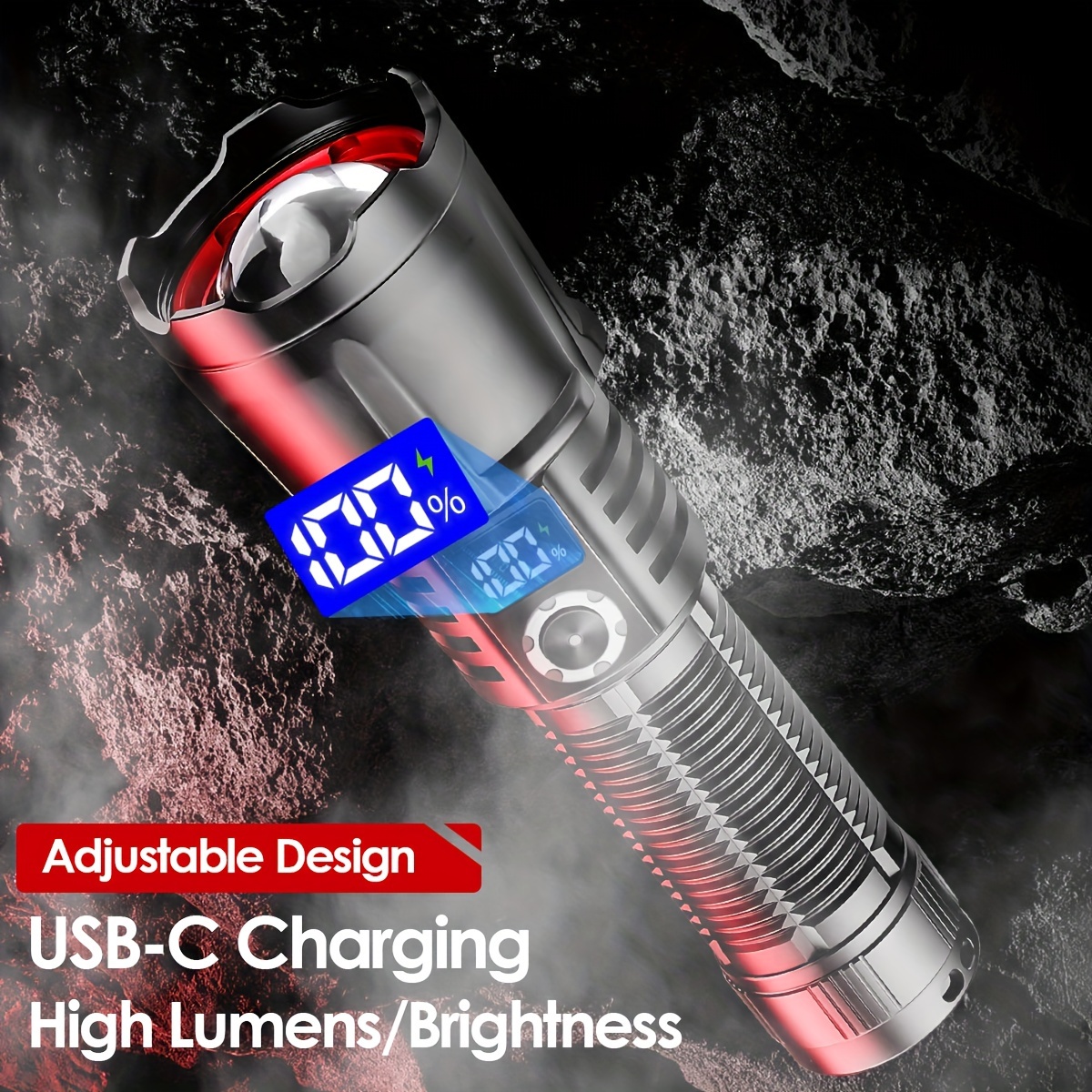 Linterna Led recargable de alta potencia, linterna telescópica para  bicicleta, Camping, táctica, XHP360 - AliExpress