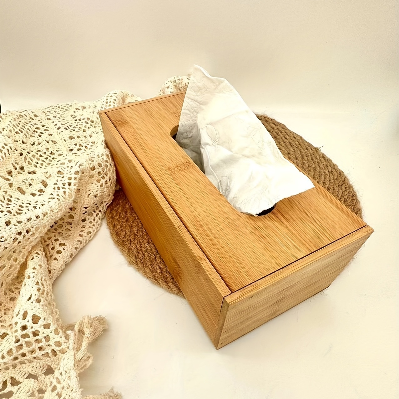 Tissue Box Creative Bamboo Paper Towel Box Living Room Tea - Temu Australia