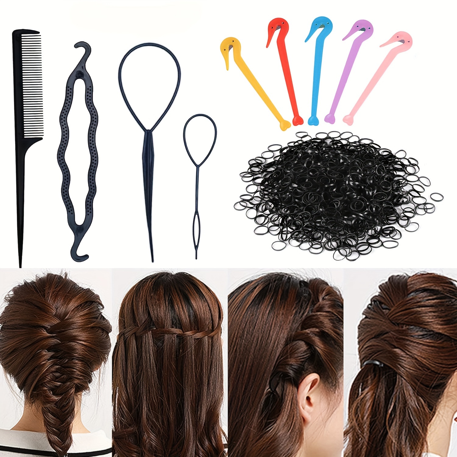 Plastic Hair Styling Design Tools Hair Loop Braid Kits - Temu