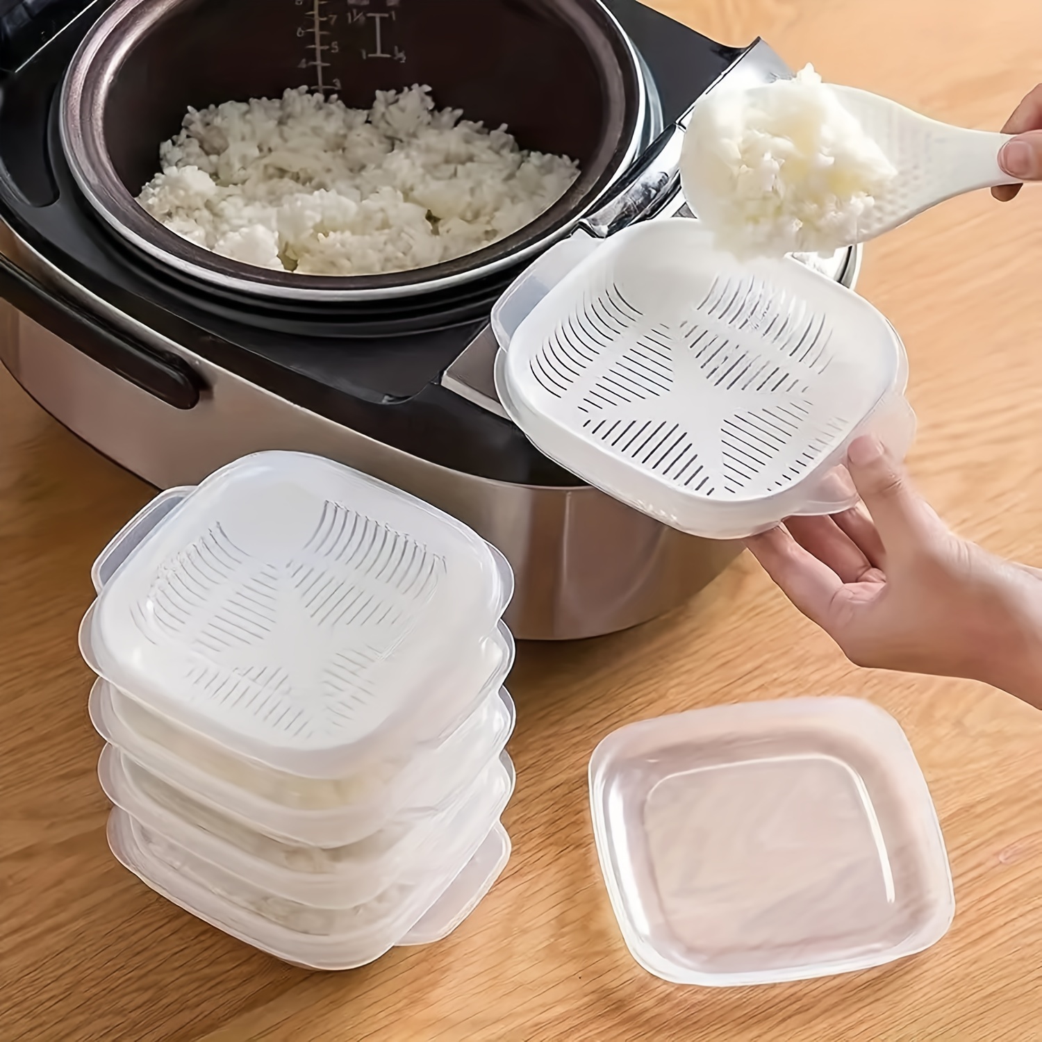 6-In-1 Kitchen Scallion Storage Box,Food Storage Containers with Lids  Airtight,Reusable Fridge Food Storage Box With Lids, 6 Pcs Detachable  Kitchen