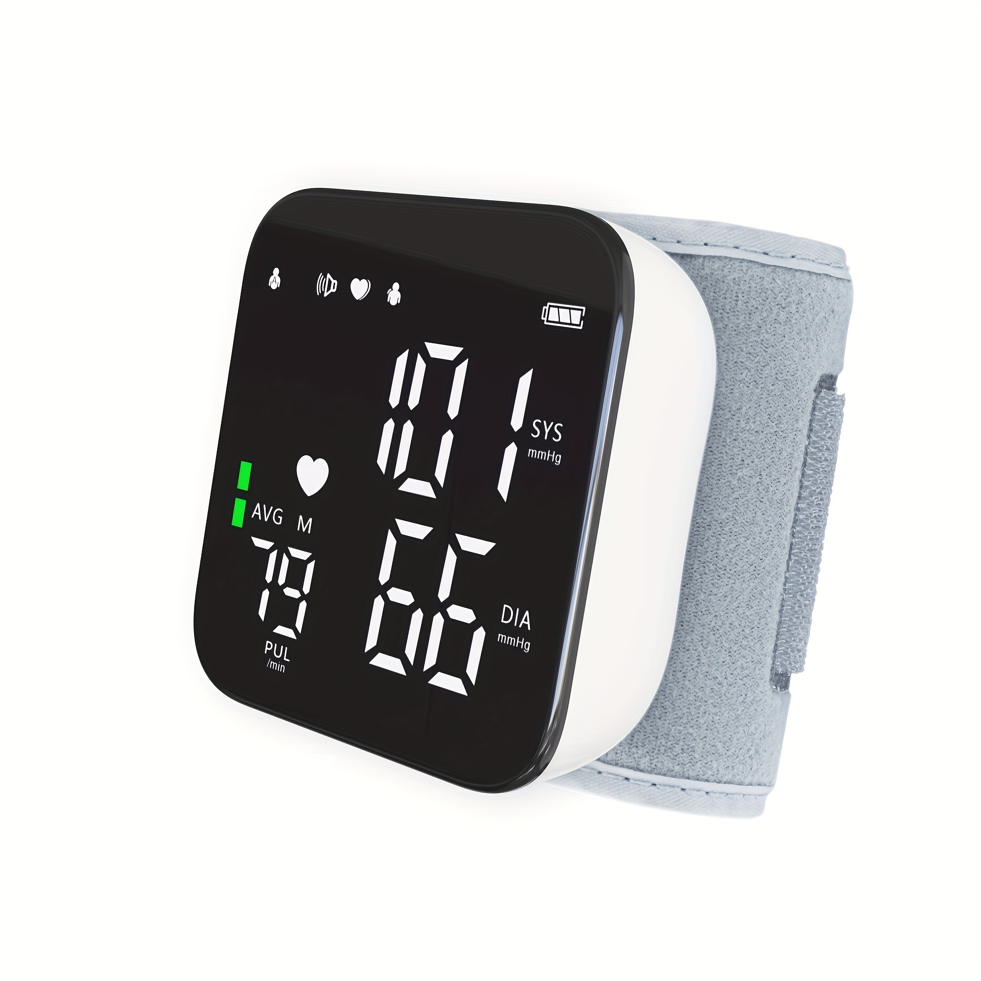 Wrist Blood Pressure Monitor Digital BP Monitor Rechargeable BP Machine  with 2x99 Readings Memory Large LCD Display Voice Broadcast Portable  Carrying