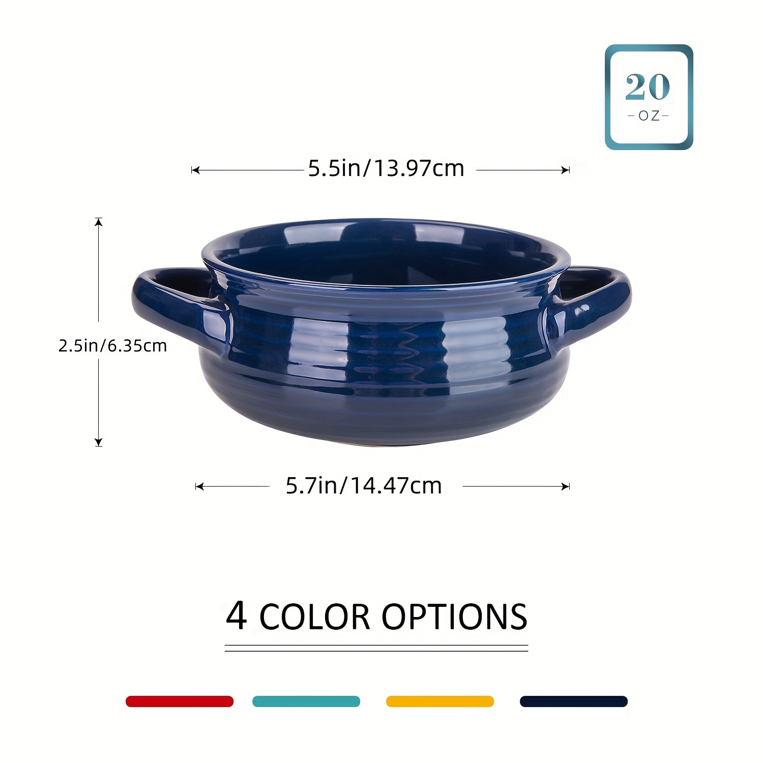 Multicolor Ceramic Soup Bowls With Handles Oven Safe Serving - Temu