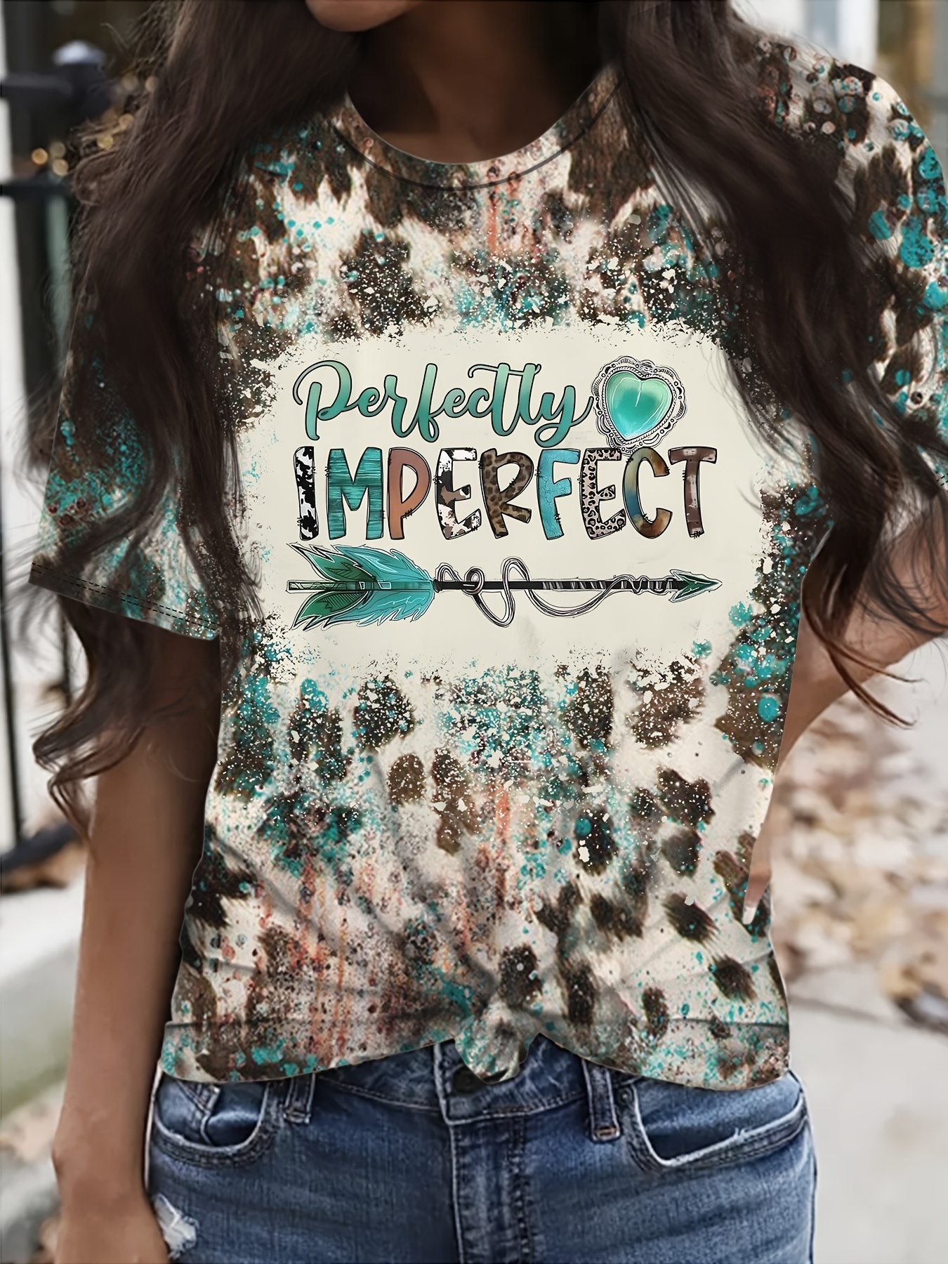 Letter Print Crew Neck T-Shirt, Casual Short Sleeve Top For Spring &  Summer, Women's Clothing