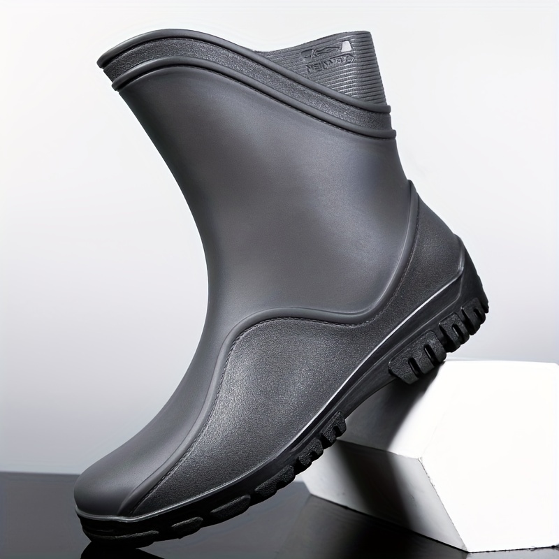 Men Rain Boots Wear Resistant Waterproof Non Slip Low Top Rain