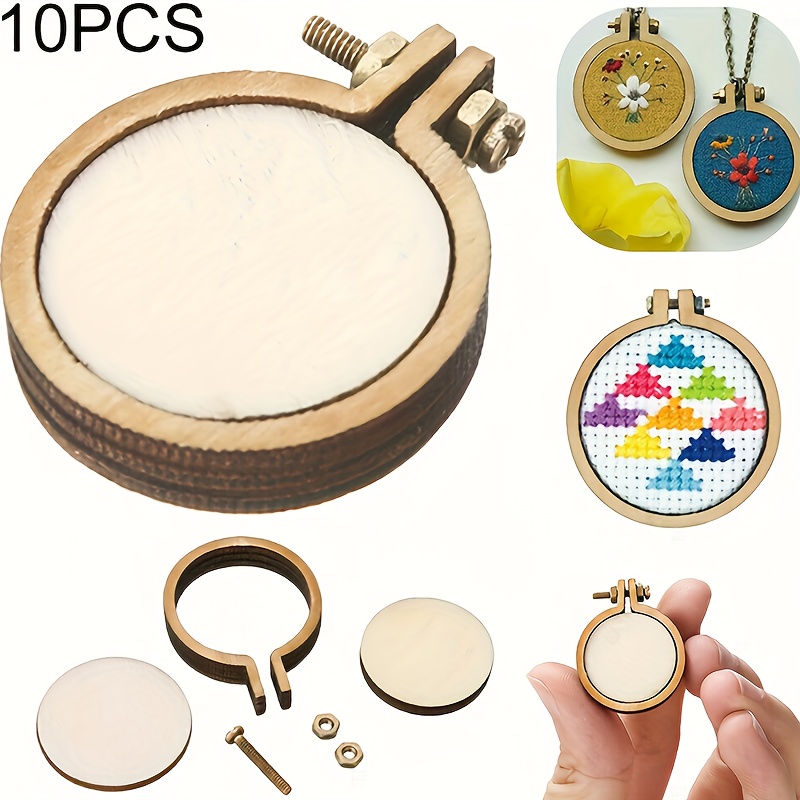 

10pcs Mini Embroidery Hoops Ring Wooden Hand Crafts Cross Stitch Frame Tools