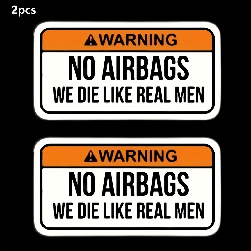 Image of Set Of 2 Humorous Car Decals Warning Of , Suitable For Sun Visors, Windows, Or Bumpers, Made From Pvc Vinyl