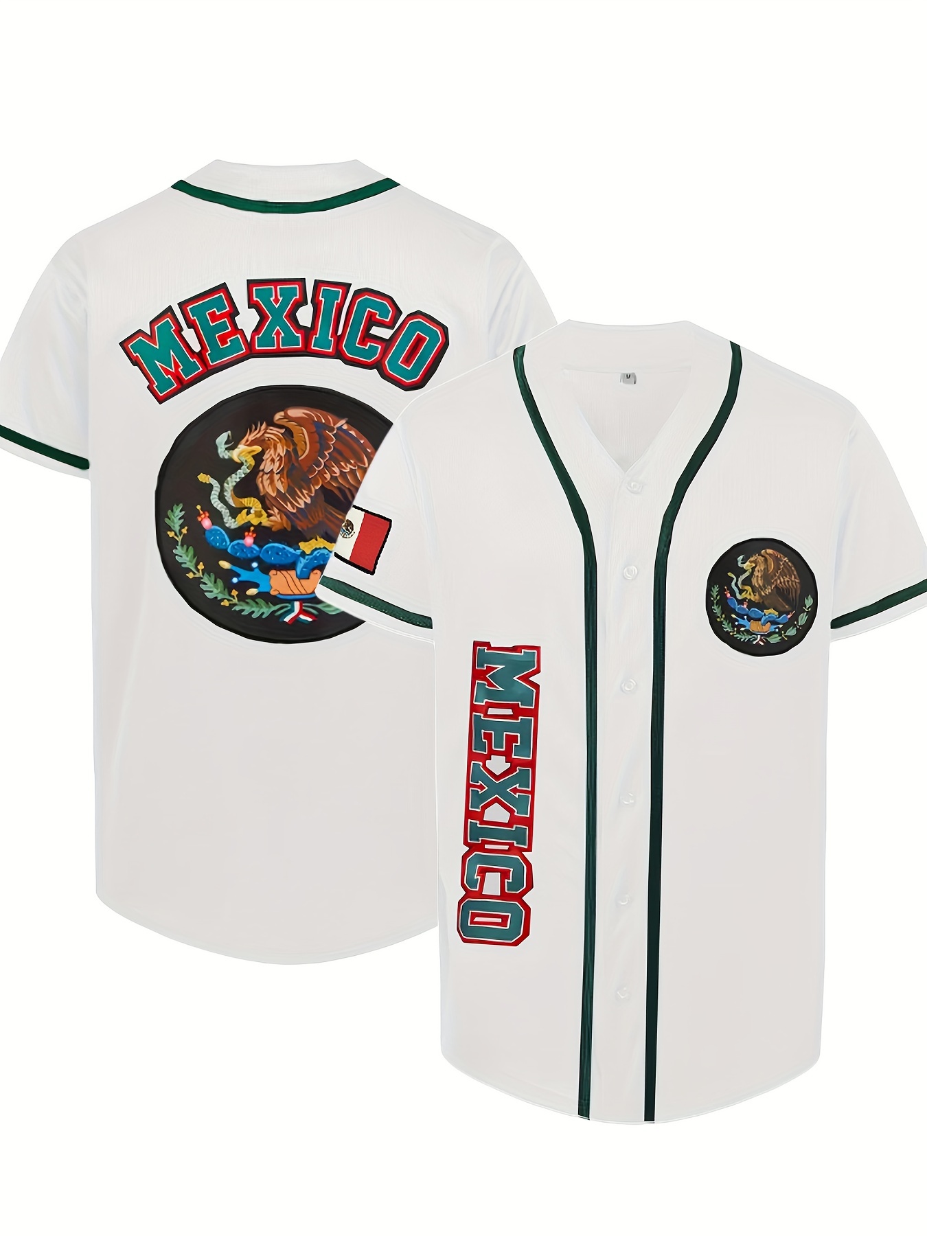 Men's Mexico Baseball Jersey, Retro Classic Baseball Shirt, Slightly  Stretch Breathable Embroidery Button Up Sports Uniform For Training  Competition Party - Temu
