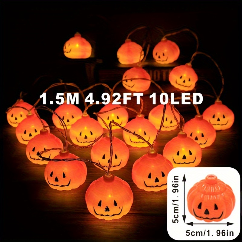 1pc Luz Cadena En Forma Calabaza Led (1.5m/4.92ft 10 Led) - Temu