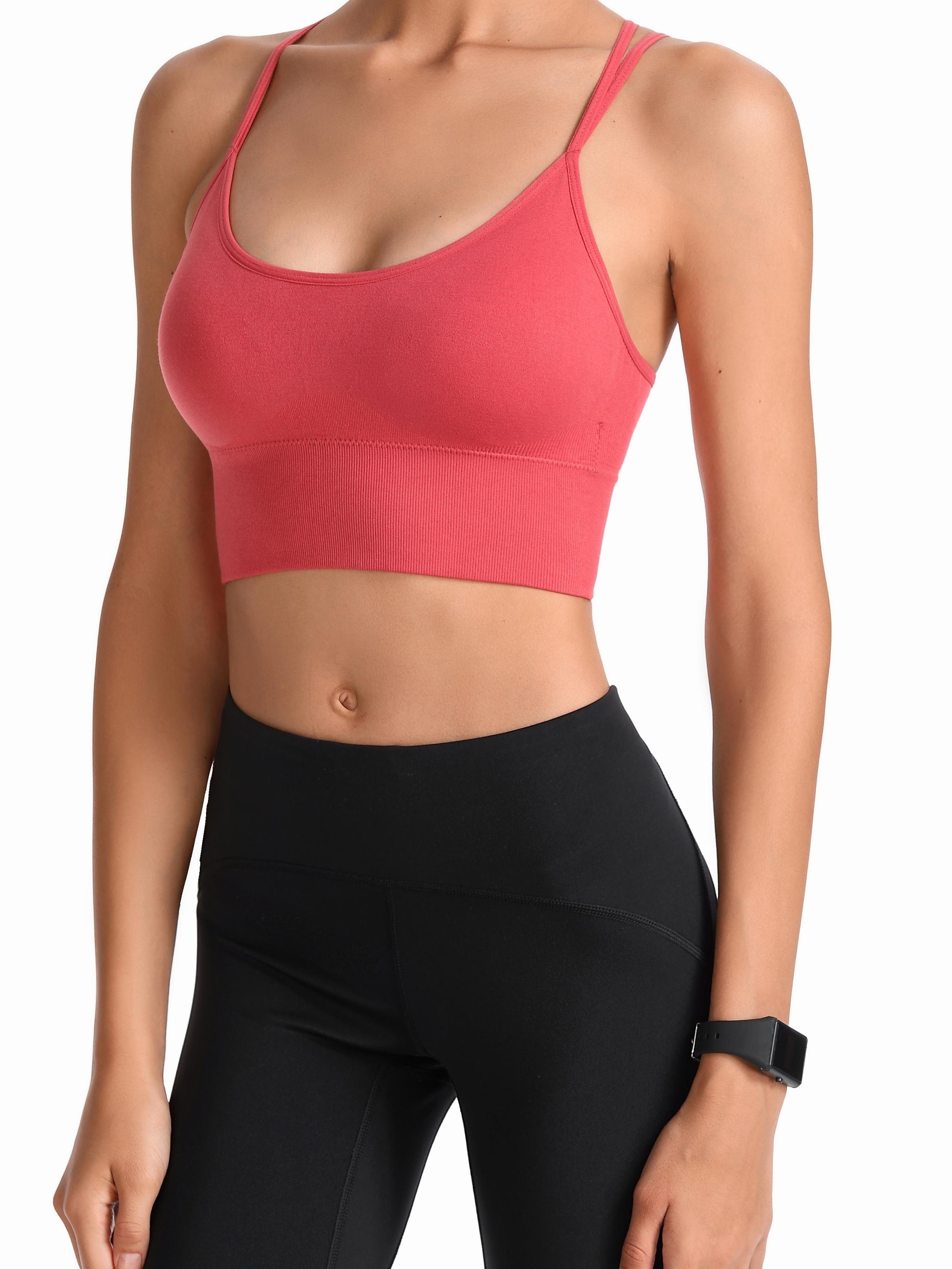 Women Seamless Underwear Fitness Yoga Sports Bra Workout Crop Top