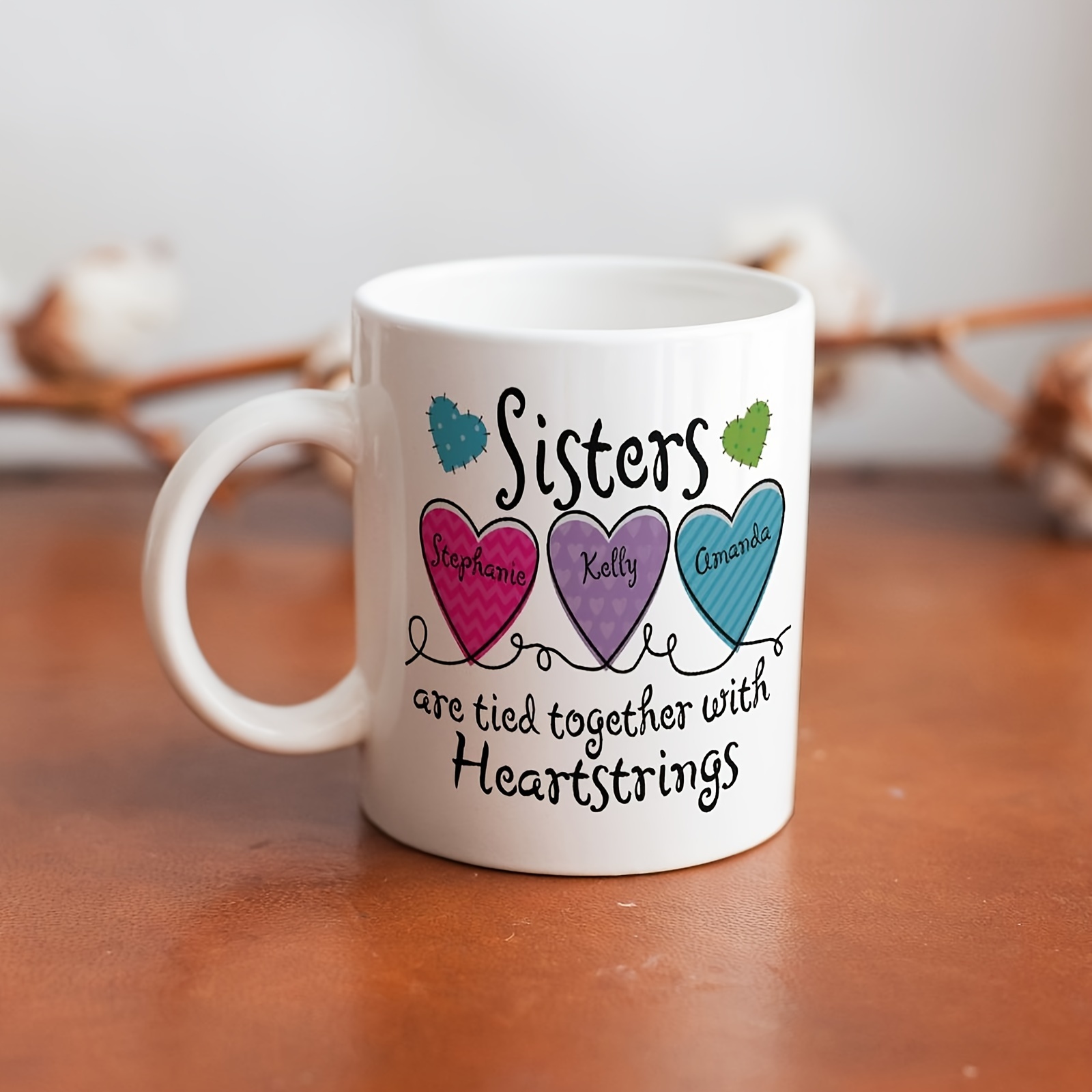 Sisters Mug - Heart Strings design