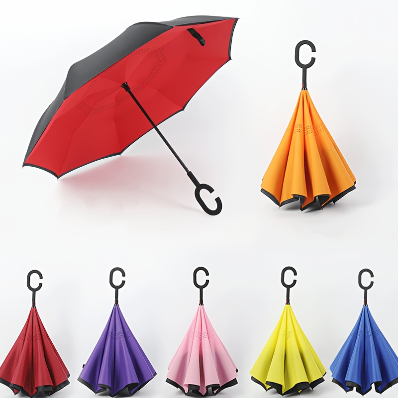 Paraguas Plegable Mujer Sombrilla Grande Doble Capa Prueba - Temu