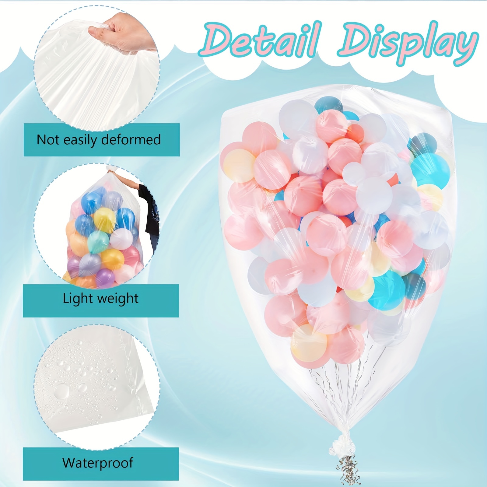 Large Balloon Bags For Transport Clear Balloon Drop - Temu