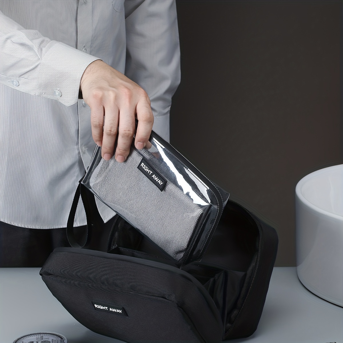 Men's Wash Bag Business Portable Storage Bag - Temu