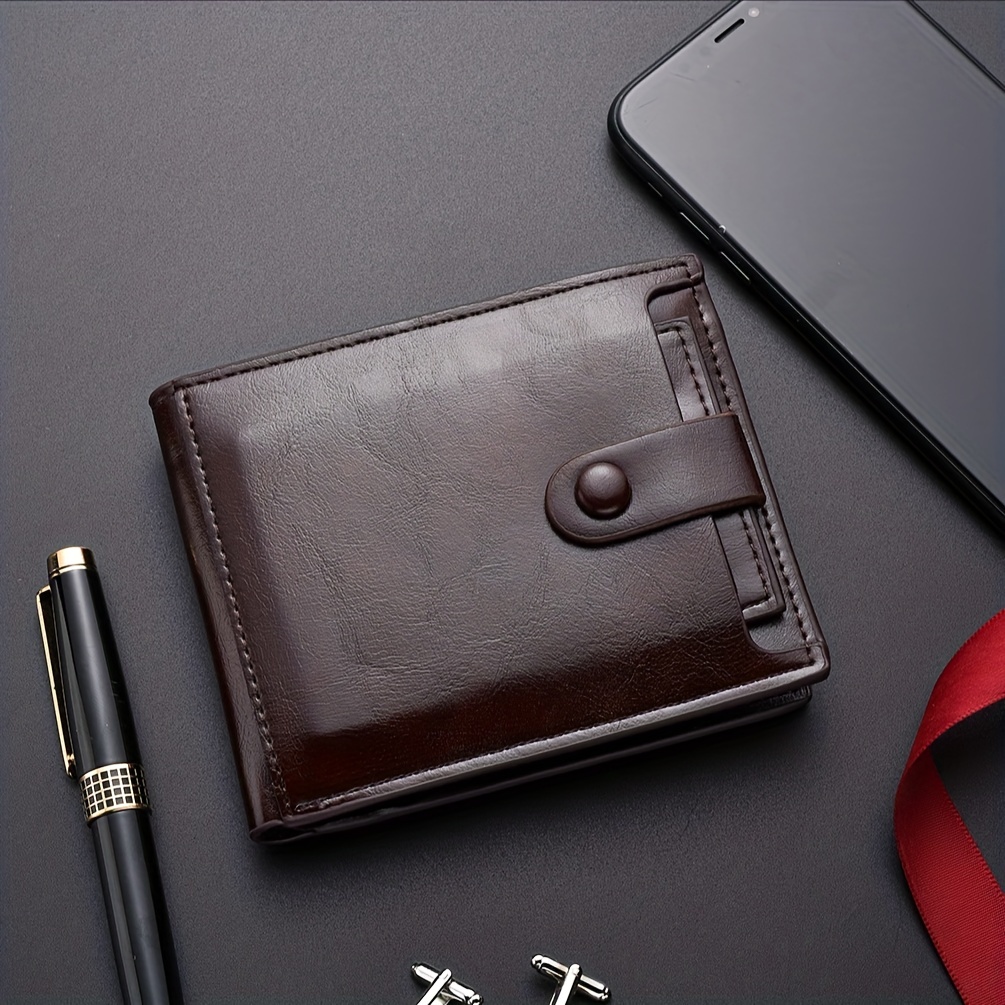 Men's Leather Short Wallet Money Clip Multi-card Card Holder