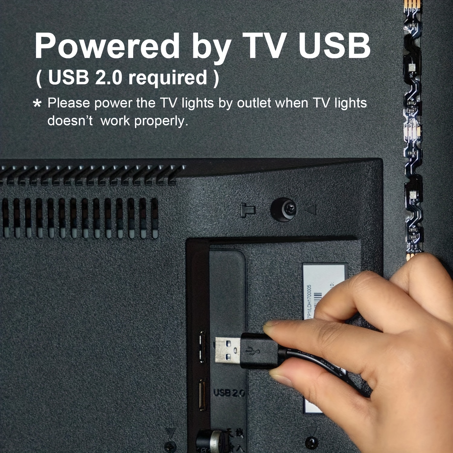 4 * 50cm USB LED Bande de Bande Souple Lumières avec Mini Télécommande à la  Maison Bande LED pour Rétroéclairage d'Ordinateur de Télévision 