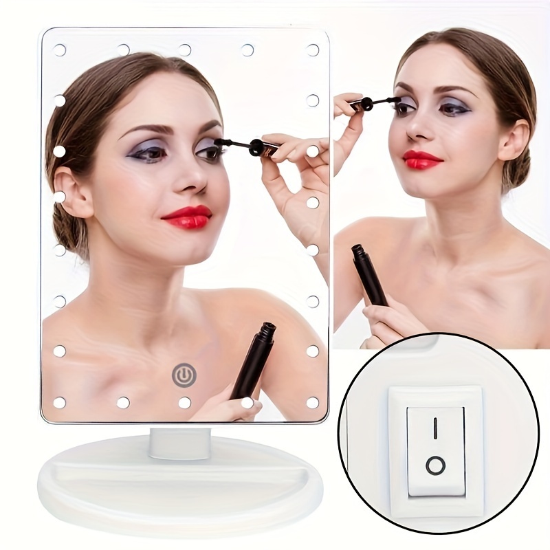 EASYCOMFORT Specchio da Tavolo per Trucco e Make up con 12 Luci a LED  Dimmerabili e Interruttore Touch