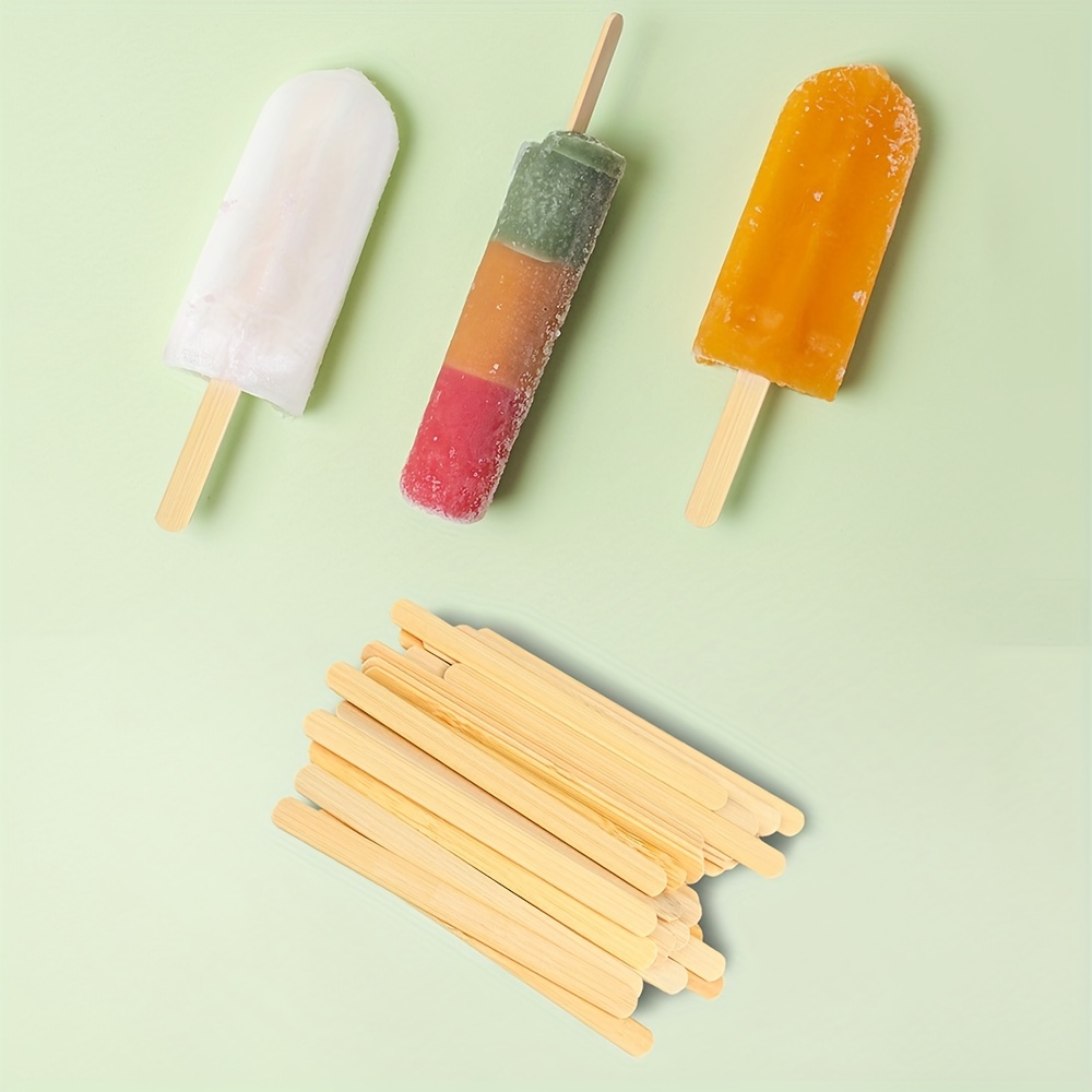 50PCS Multi Purpose Wood Lollipop Sticks Natural Wooden Popsicle Sticks Food  Grade Craft Popsicle Homemade Crafting