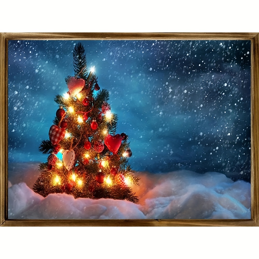 Christmas Tree Decoration framed Picture Landscape Wall Art - Temu