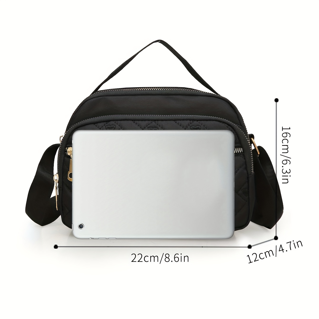 Fashion Handbags Embroidery Ladies Shoulder Bag Large Capacity Messenger  Bag,Black