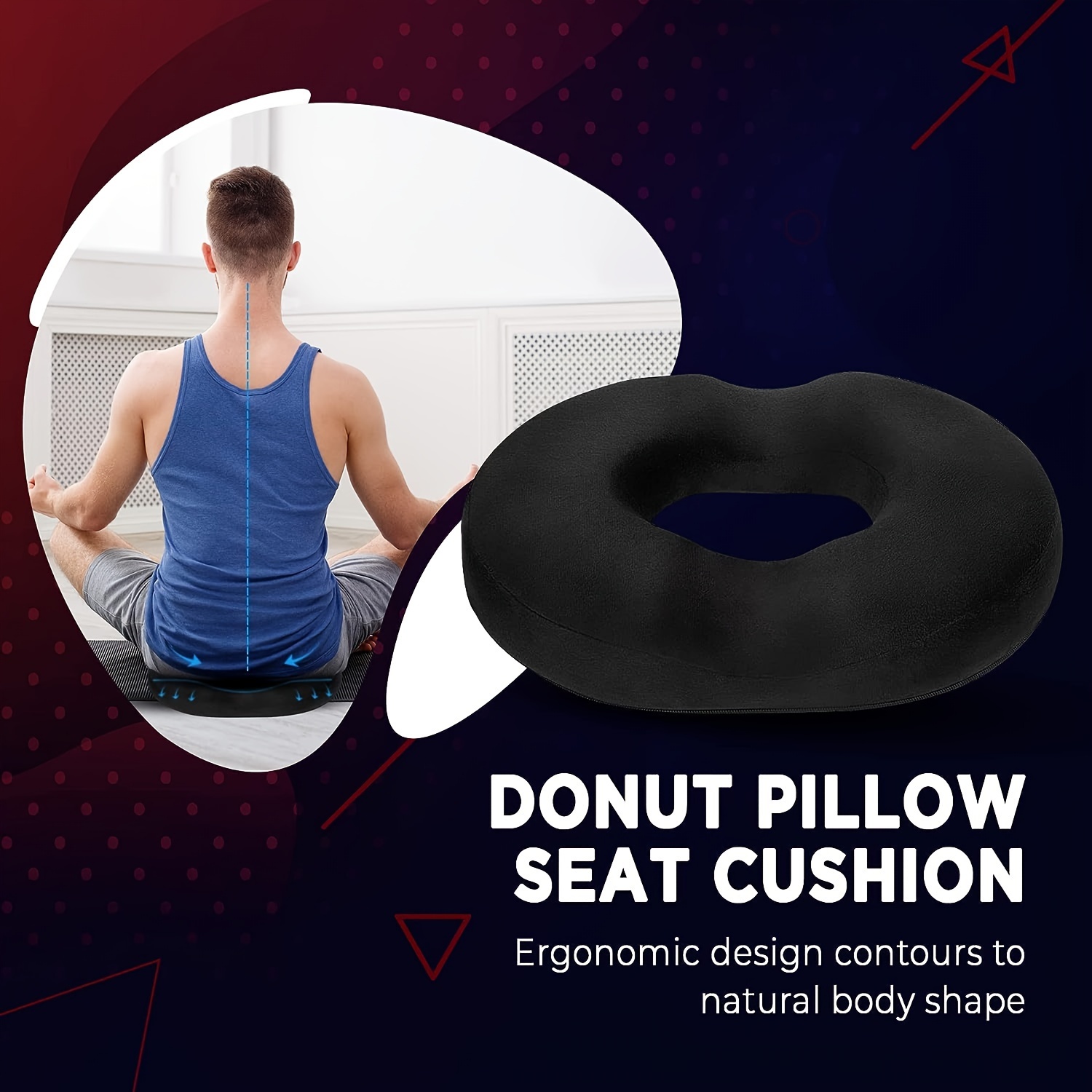 Donut Pillow Tailbone Hemorrhoid Seat Cushion - Orthopedic Pain Relief  Doughnut Pillow - Helps Ease Tailbone Pain, Bed Sores, Hemorrhoids,  Prostate, Pregnancy, Coccyx, Sciatica, Post Natal and Surgery 