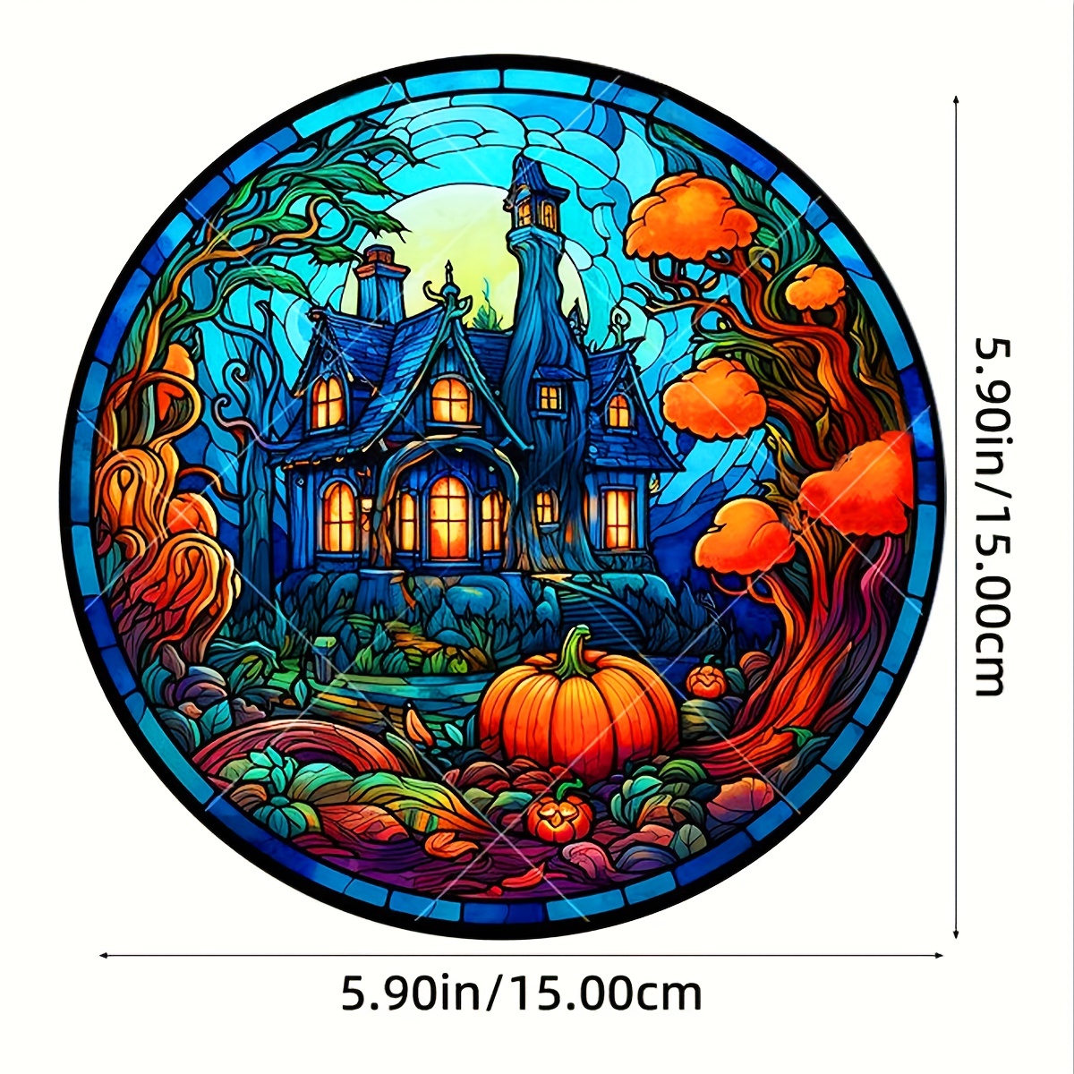 1pc Fenêtre De Château Sun Catcher Suspendue, Cadeau Pour La Décoration De  La Cour D'Halloween