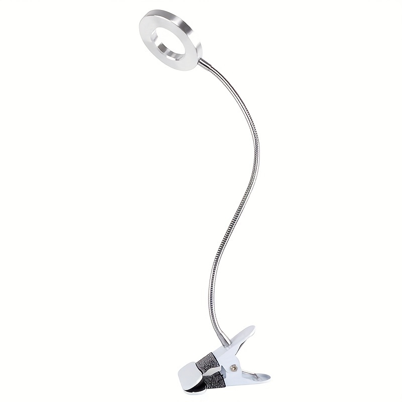 Lampada A Morsetto Clip Da Lettura Per Libri Led Diummerabile In Argento  Con 3 Modalità Di Colore 10 Luminosità 