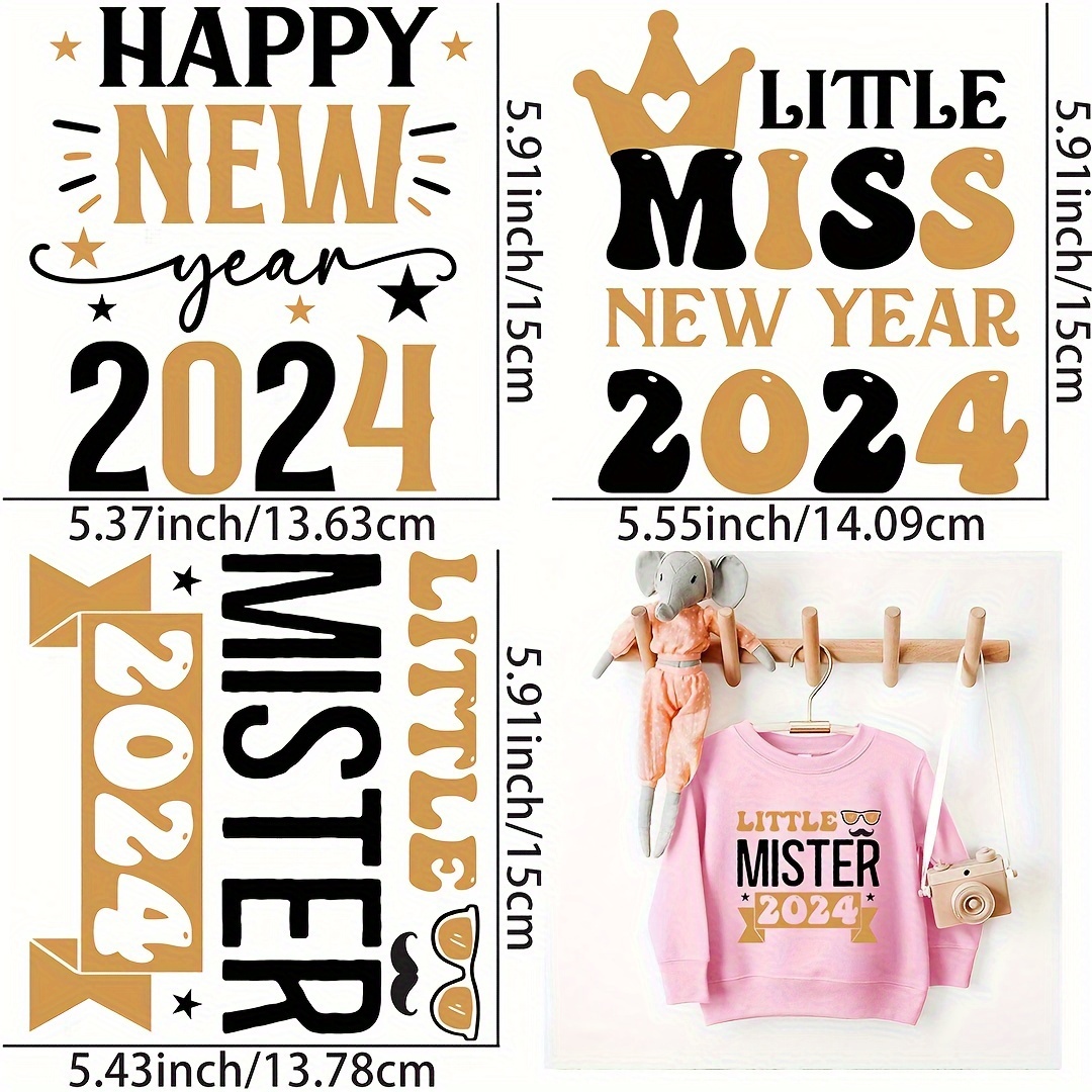 Happy New Year 2024 Iron On Heat Transfers Vinyl For T - Temu