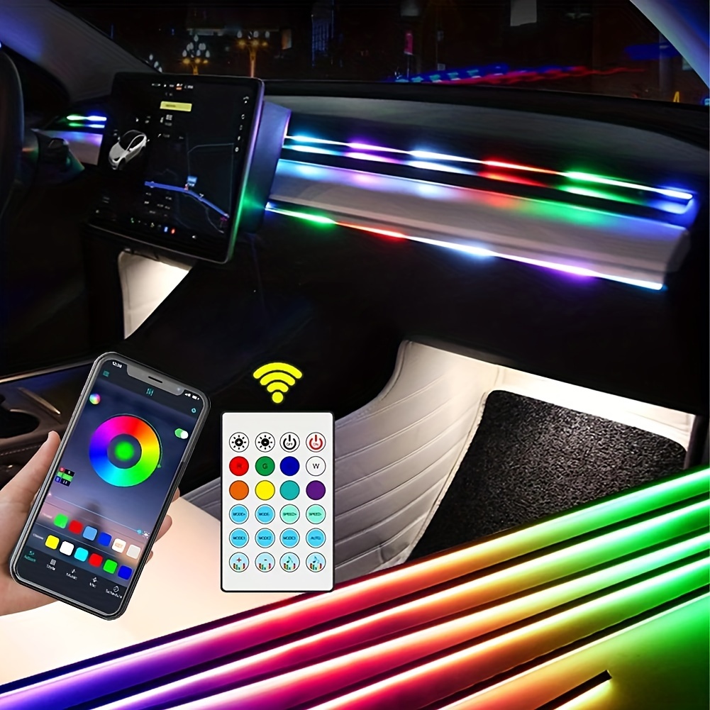 Car Atmosphere Led Light Car Interior 7 color Led Fiber - Temu United  Kingdom