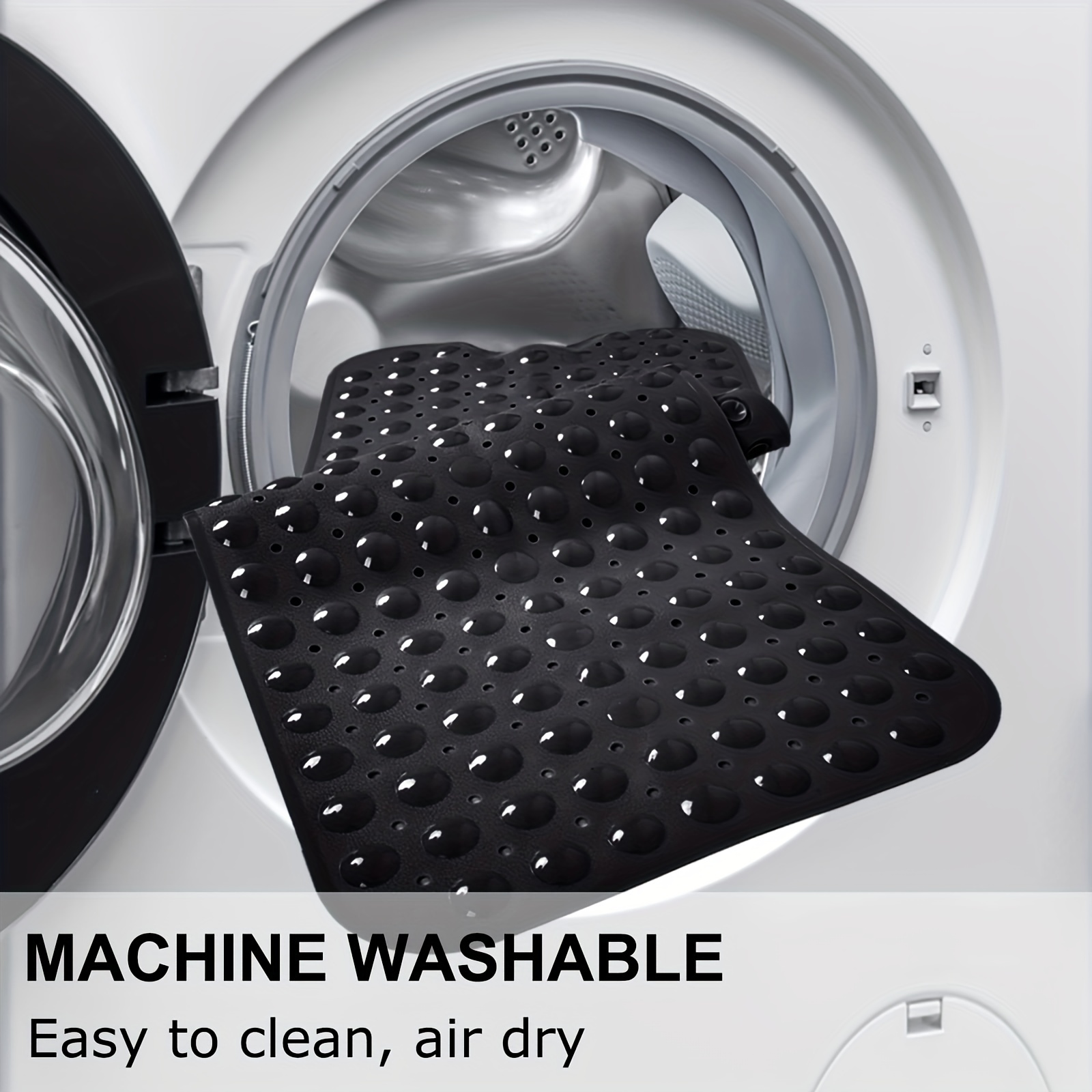 XL Non Slip Bath Tub Shower Mat Suction Cups Washable Drain Holes