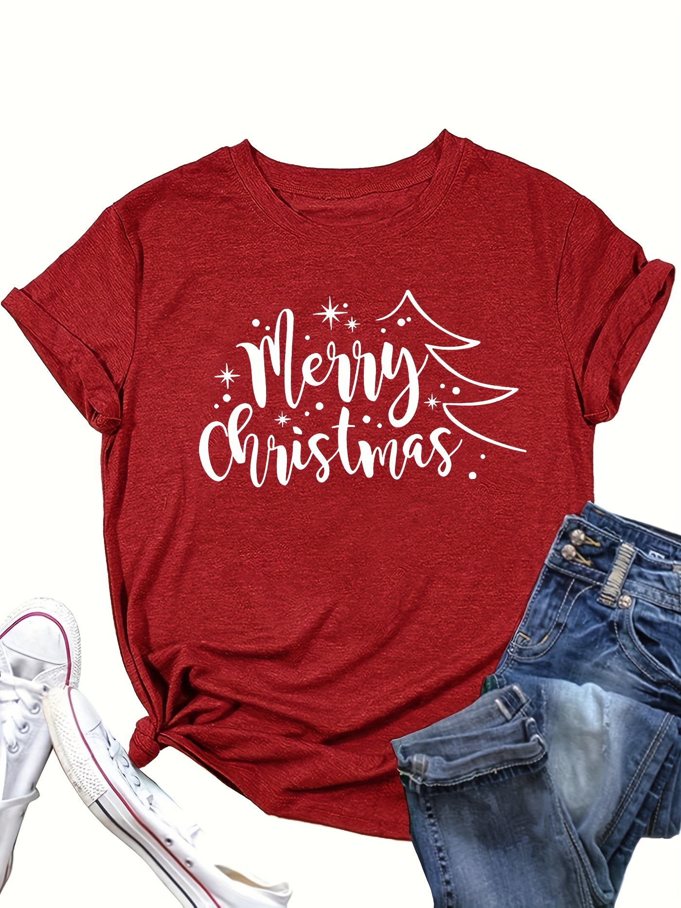 women's short sleeve christmas shirts