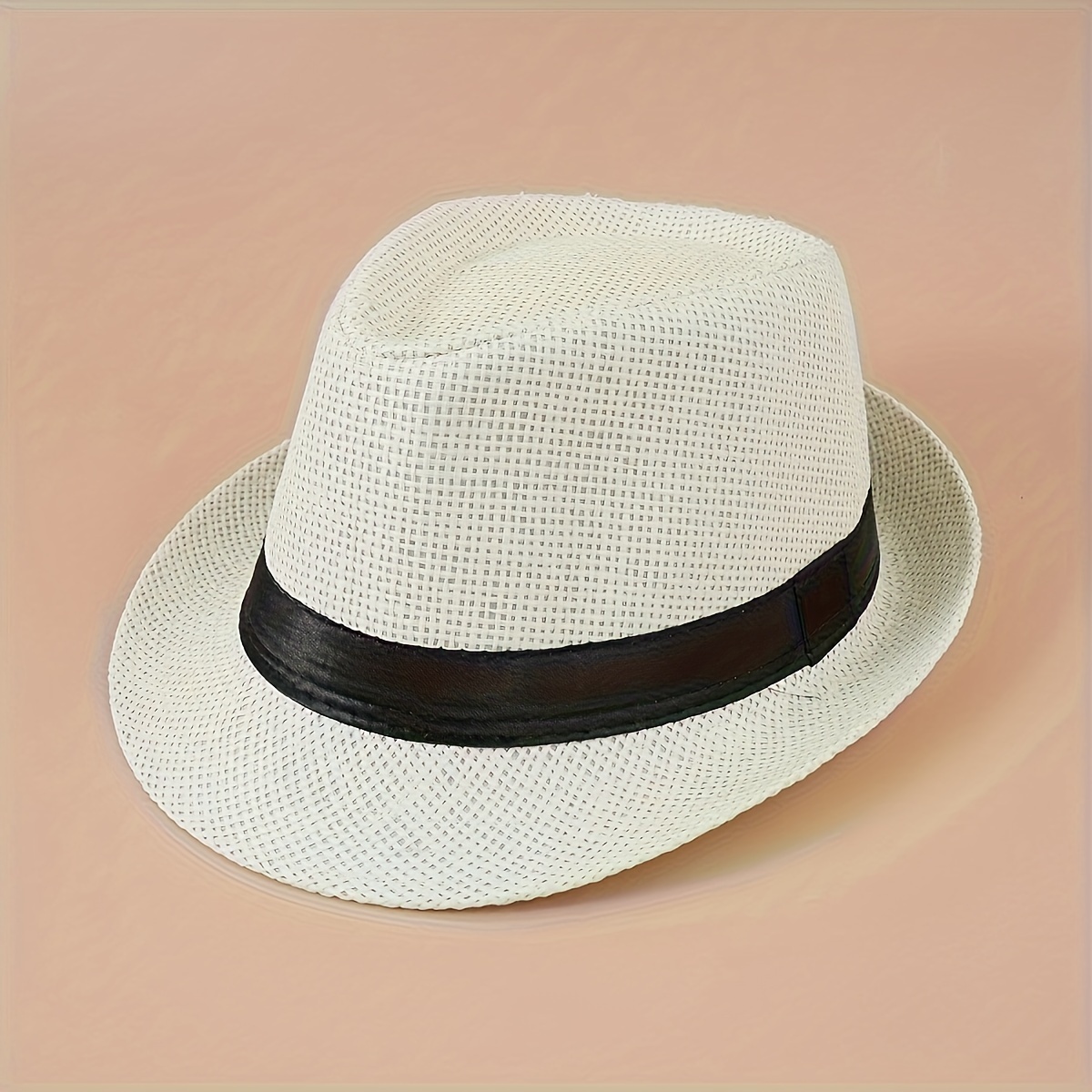 Classic Unisex Fedoras Solid Color Short Brim Straw Sun - Temu Canada